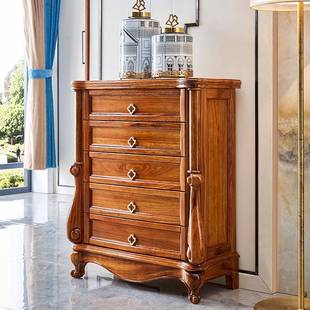 欧式乌金木斗柜高档大户型奢华家具美式收纳柜实木三四五屉储物柜