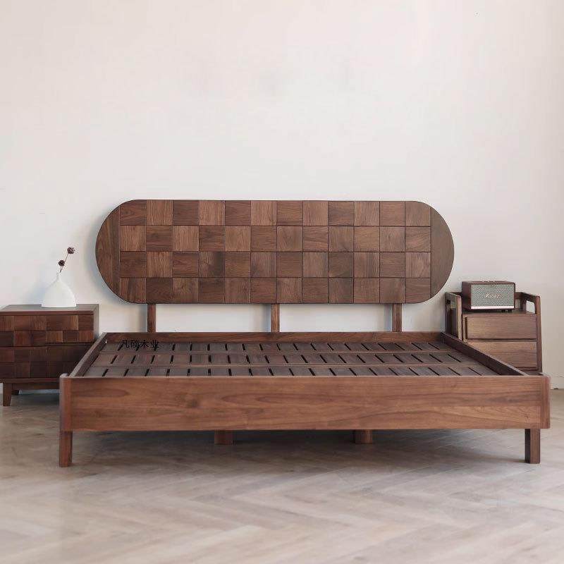 北美黑胡桃木床现代简约日式樱桃木卧室双人床北欧实木格子悬浮床,纺织面料/辅料/配套,纺织机械配件,淘宝优惠券,粉丝福利购,淘宝优惠卷
