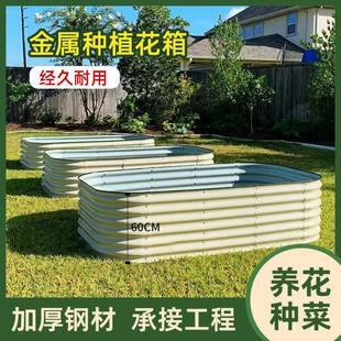 花箱蔬菜箱种植床种植容器种菜金属种植箱花园床庭院园艺种植箱