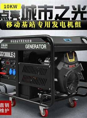 贝隆10KW汽油发电机10kva220V汽油发电机润通R670D汽油机纯铜电机
