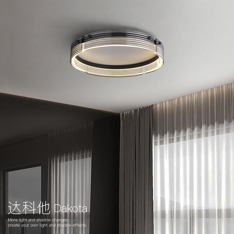 卧室灯2023年新款现代简约智能轻奢极简玻璃LED主卧灯房间吸顶灯