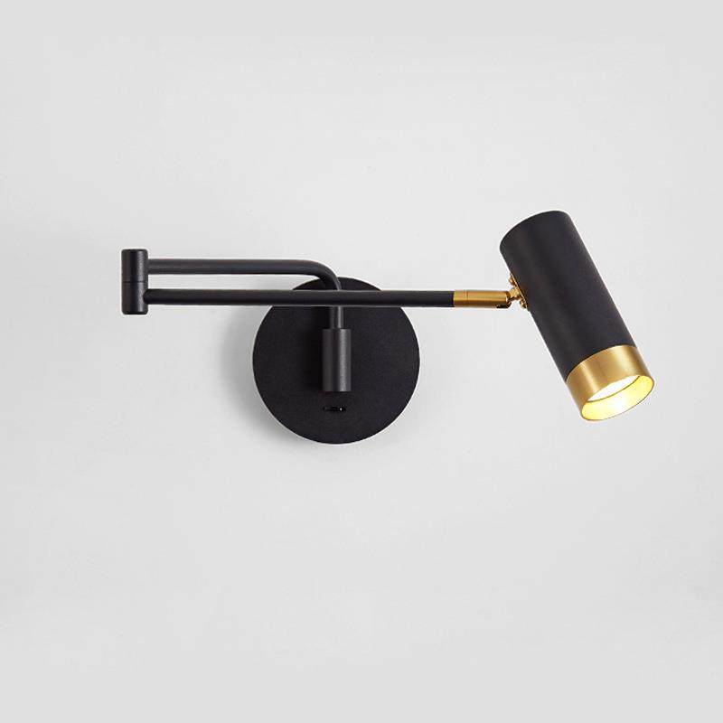 极简床头壁灯轻奢简约现代书房阅读看书led创意伸缩摇臂卧室墙灯