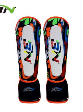 BN新款儿童拳击护腿泰拳护胫连脚背适用男孩女孩跆拳道护具