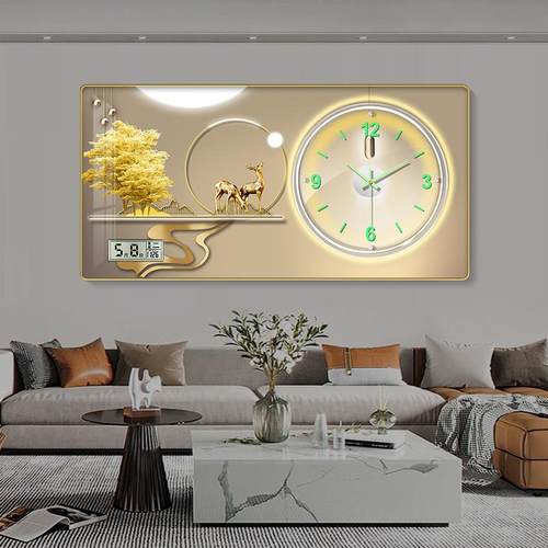 现代简约装饰画挂钟玄关装饰画钟表客厅走廊过道墙画挂钟网红钟