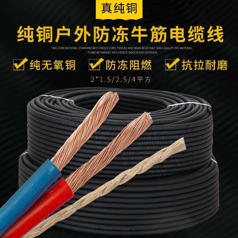 纯铜户外防冻防水电线二芯1.52.54平方电缆线护套线电源线软线,纺织面料/辅料/配套,纺织机械配件,淘宝优惠券,粉丝福利购,淘宝优惠卷
