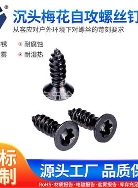 KA4x8→4x16沉头梅花自攻螺丝钉304黑色不锈钢螺丝钉达克罗螺丝