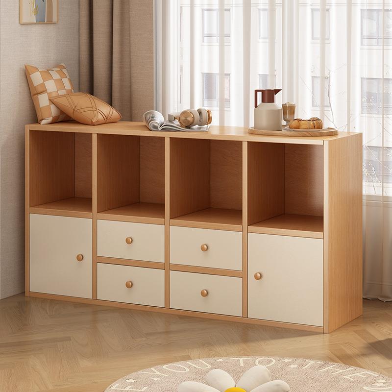 实木书架落地置物架简约现代多格收纳柜家用客厅阅读柜储物柜书柜