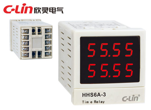 欣灵 HHS6A-3 智能型双排双色显示 时间继电器(板后接线)