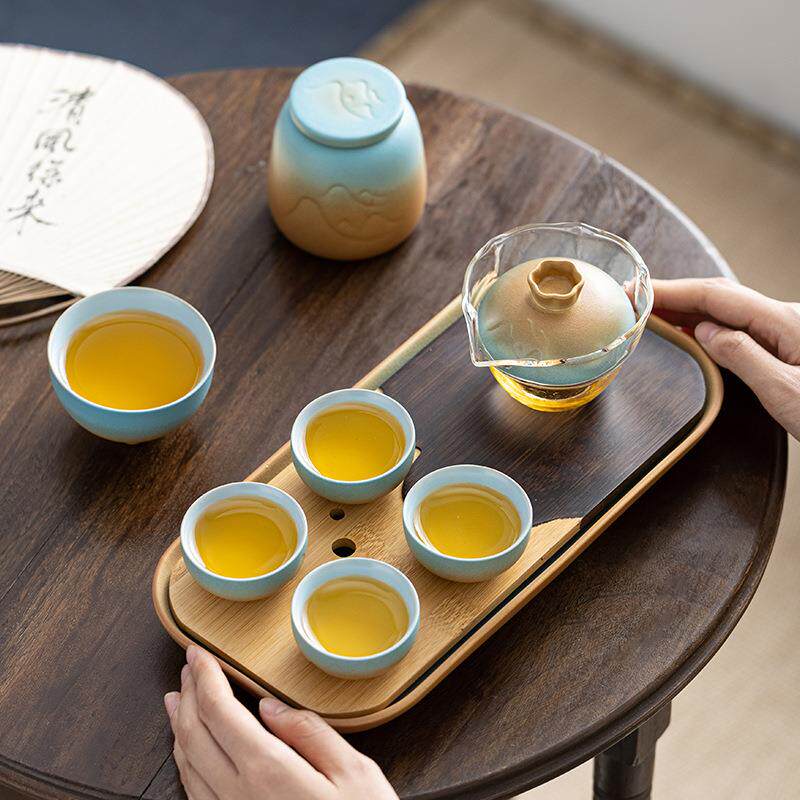 便携式旅行茶具一壶五杯快客茶具套装收纳包户外露营功夫泡茶壶