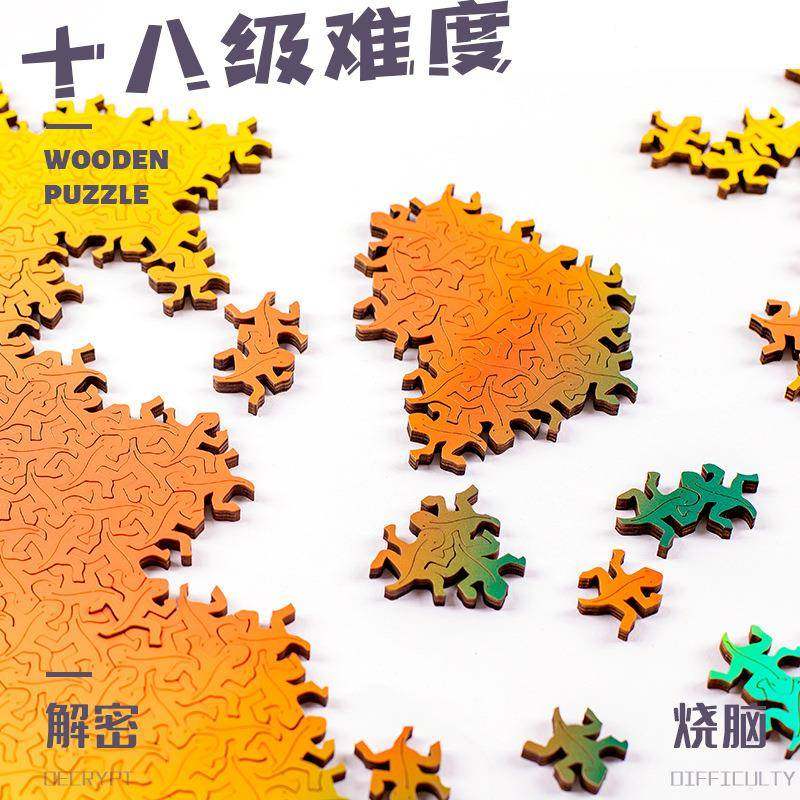 不规则成年人减压解闷蜥蜴木质异形高难度平面拼图玩具,机械设备,其他机械设备,淘宝优惠券,粉丝福利购,淘宝优惠卷