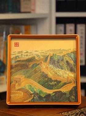 长城图金丝绣雕刻金雕装饰画桌面摆件新年礼物中国风礼品
