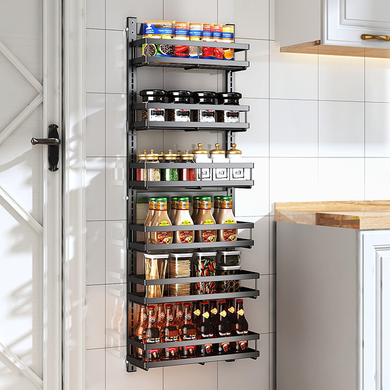 门后收纳置物架免打孔壁挂卧室房间门上多层收纳篮宿舍门背式挂架