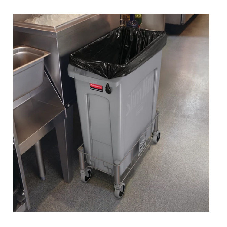 乐柏美1968468方形垃圾桶推车不锈钢小车轮厨房收纳桶推车轮子