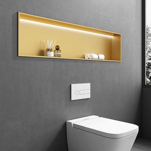 批304不锈钢壁龛柜嵌入式卫生间可定隔板浴室金属淋浴房置物架成