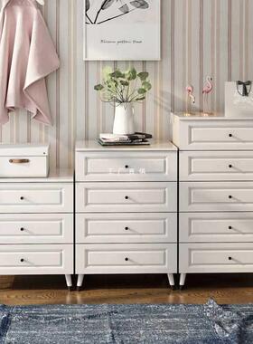 ft白色斗柜轻奢欧式卧室阳台储物柜简约现代多功能五斗柜实木收纳
