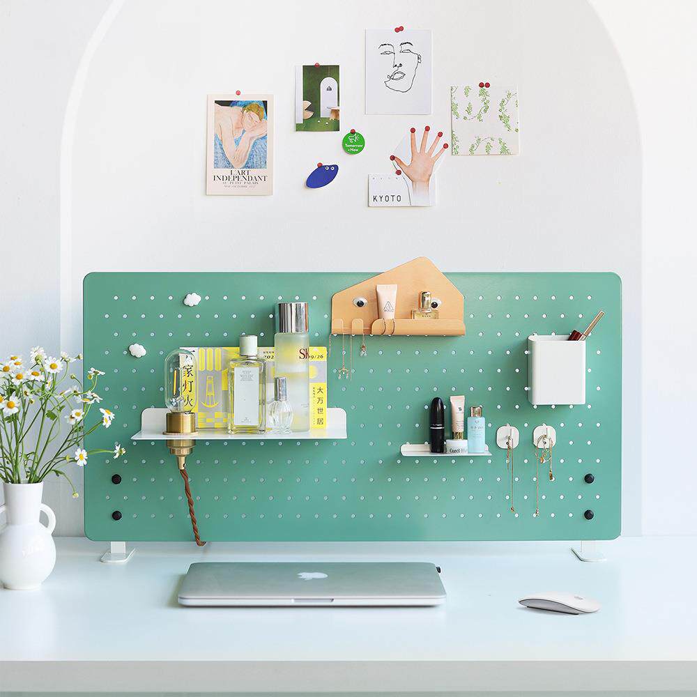 大尺寸桌面立式洞洞板卧室办公室金属展示隔板台面收纳置物架