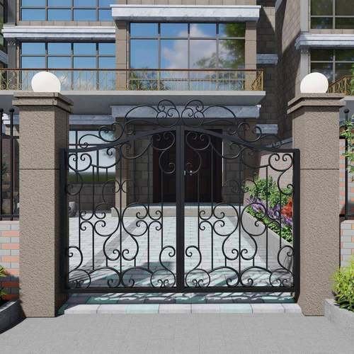 铁艺庭院门小区入户门栅栏院子花园门别墅大门单双对开铁门防盗门