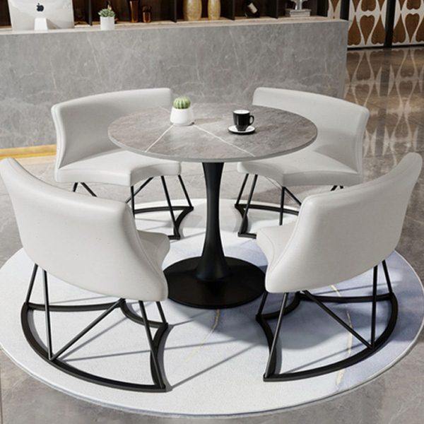 洽谈桌椅组合意式极简岩板小圆桌子轻奢现代售楼处酒店会客接待桌,住宅家具,岩板餐桌,淘宝优惠券,粉丝福利购,淘宝优惠卷