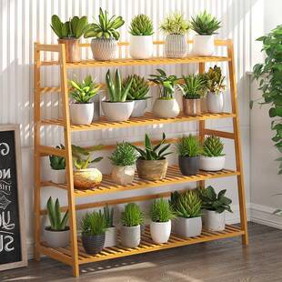 多肉花架户外阳台实木花架子多层置物架小空间室内绿萝花盆架