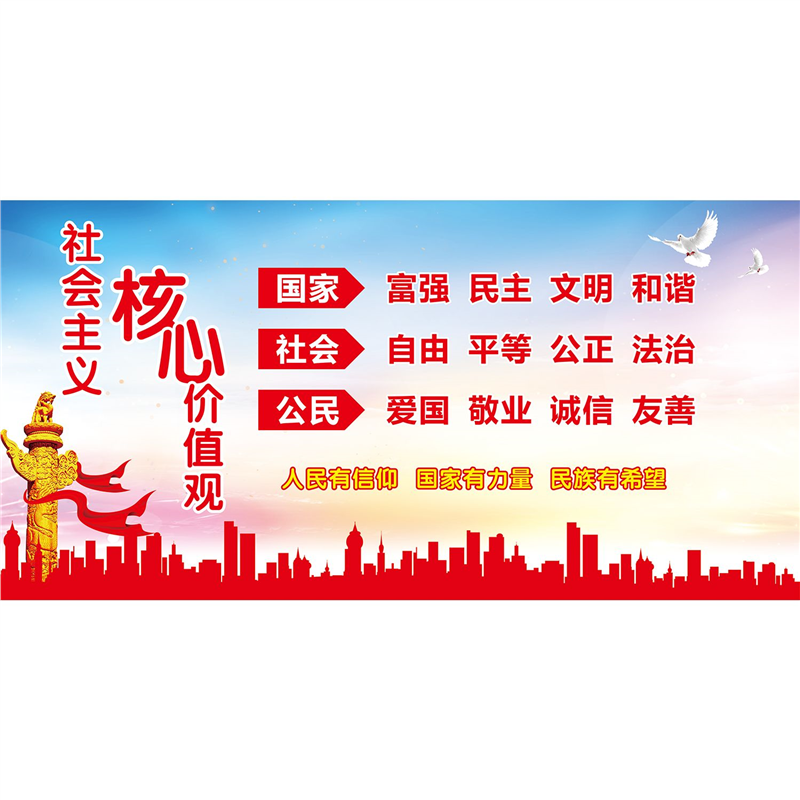 社会主义核心价值观宣传海报墙贴教室校园文化宣传贴纸中国梦宣传
