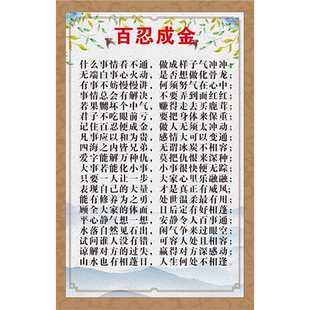 成功之路治家格言百行孝为先百忍成金励志口号标语装饰画