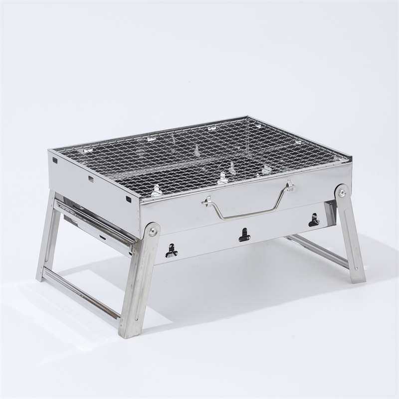 厂家 户外多人便携式不锈钢烧烤架折叠BBQ野炊烤肉木炭烧烤炉