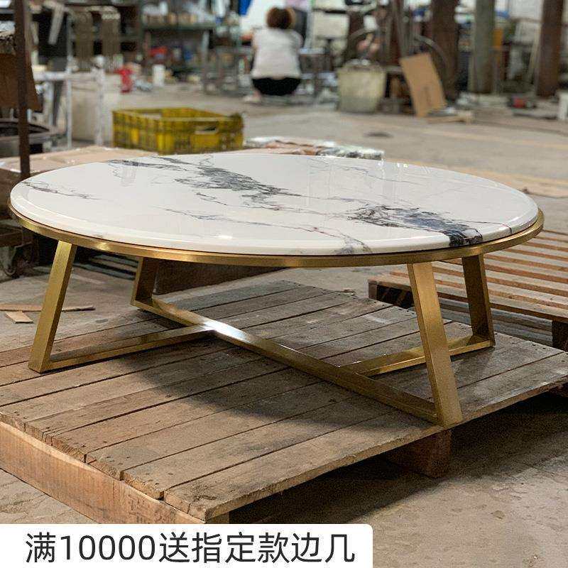 轻奢岩板高级茶几大理石客厅青花瓷茶桌现代简约小户型客厅茶几桌