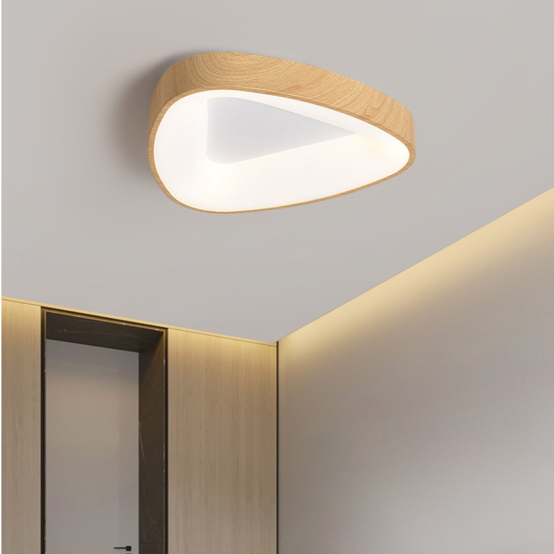 简约现代水转印LED吸顶灯北欧创意客厅吸顶灯餐厅灯卧室仿木纹灯