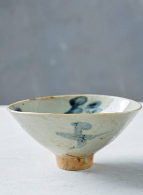 仿古瓷器 复古民国风格 青花文字斗笠碗 茶碗 饭碗 酒碗 古董古玩