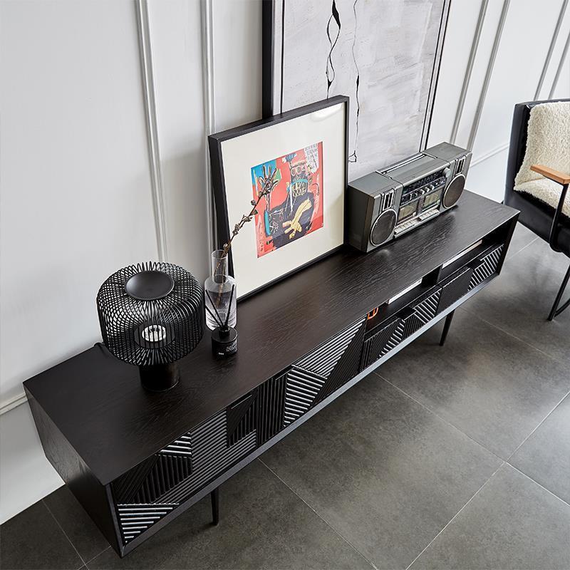 轻奢雕花实木电视柜小户型家用客厅家具后现代简约茶几电视柜组合