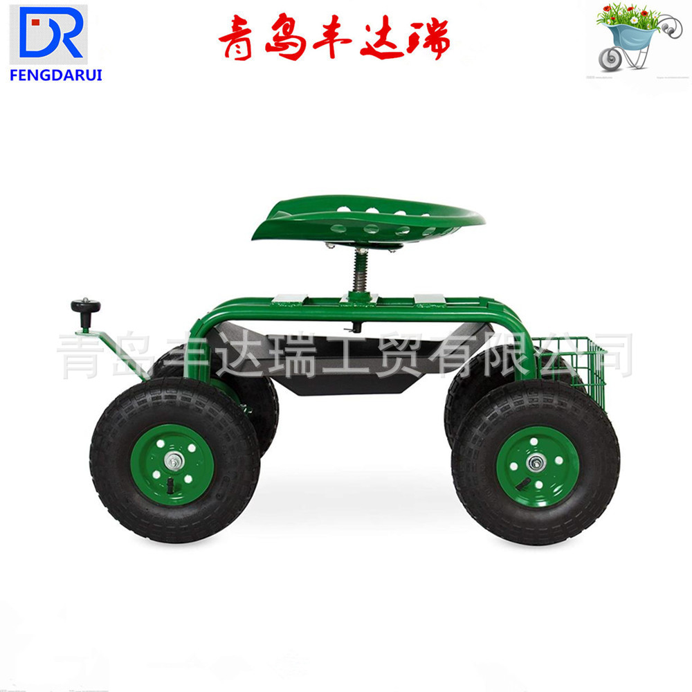 厂家销售 可推拉 方便携带 座椅可随意升降的园艺四轮座椅车