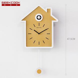打造热卖爆款产品简约现代布谷鸟钟：麦田之一咕咕报时钟