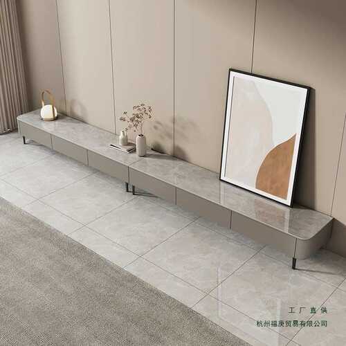 实木电视柜茶几组合意式轻奢岩板小户型家用储物柜现代简约北欧