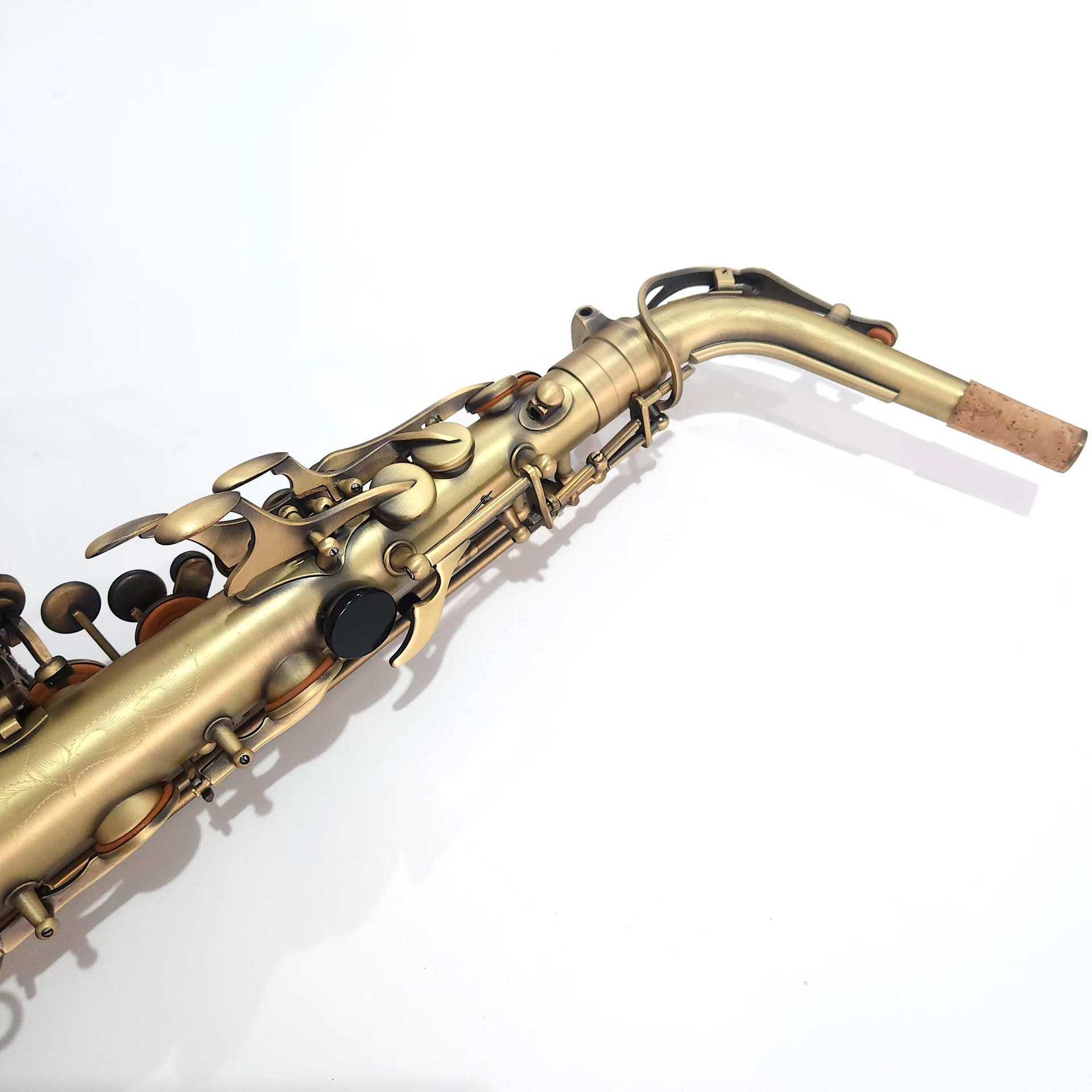 跨境货源磨砂连体大护裆降E调中音萨克斯风专业演奏SAX管复古风