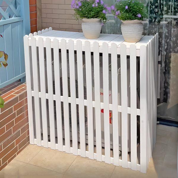 室外空调罩实木外机保护罩户外空调防护罩格栅置物架阳台遮挡装饰