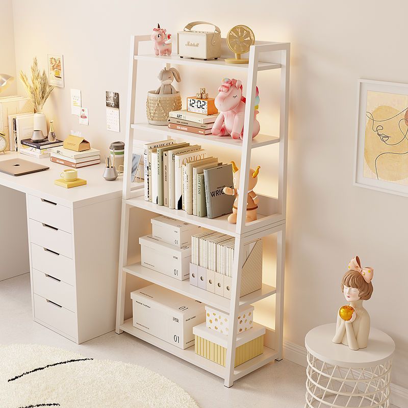 置物架书架落地多层卧室家用简约梯形铁艺收纳架客厅展示架加高款