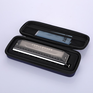 EASTTOP东方鼎16孔半音阶口琴有膜片演奏乐器EMP 16黑色铜外壳