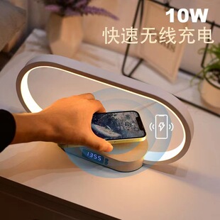 原木小夜灯15W手机充电触摸调光室内学习护眼照明台灯触控可调光