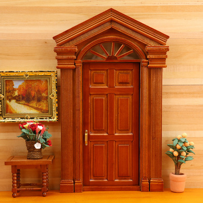 1:12迷你娃娃屋别墅门仿真门太阳门欧式仿古娃娃屋门DOLLHOUSE门