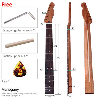 TL桃花芯琴颈6弦22品玫瑰木琴柄电吉他琴颈哑光吉他改装乐器配件