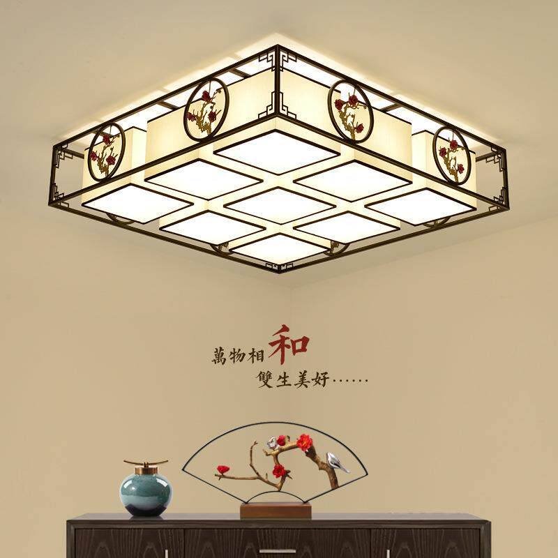 新中式雕花吸顶灯现代简约led灯具客厅灯铁艺卧室餐厅灯饰