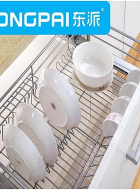 橱柜拉篮DP736A01＋B636A01600柜圆铁线纳米干镀隐藏式平篮+碗篮