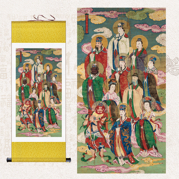 十一大曜星君图挂画太阳帝君太阴皇君金木水火土星君卷轴画水陆画