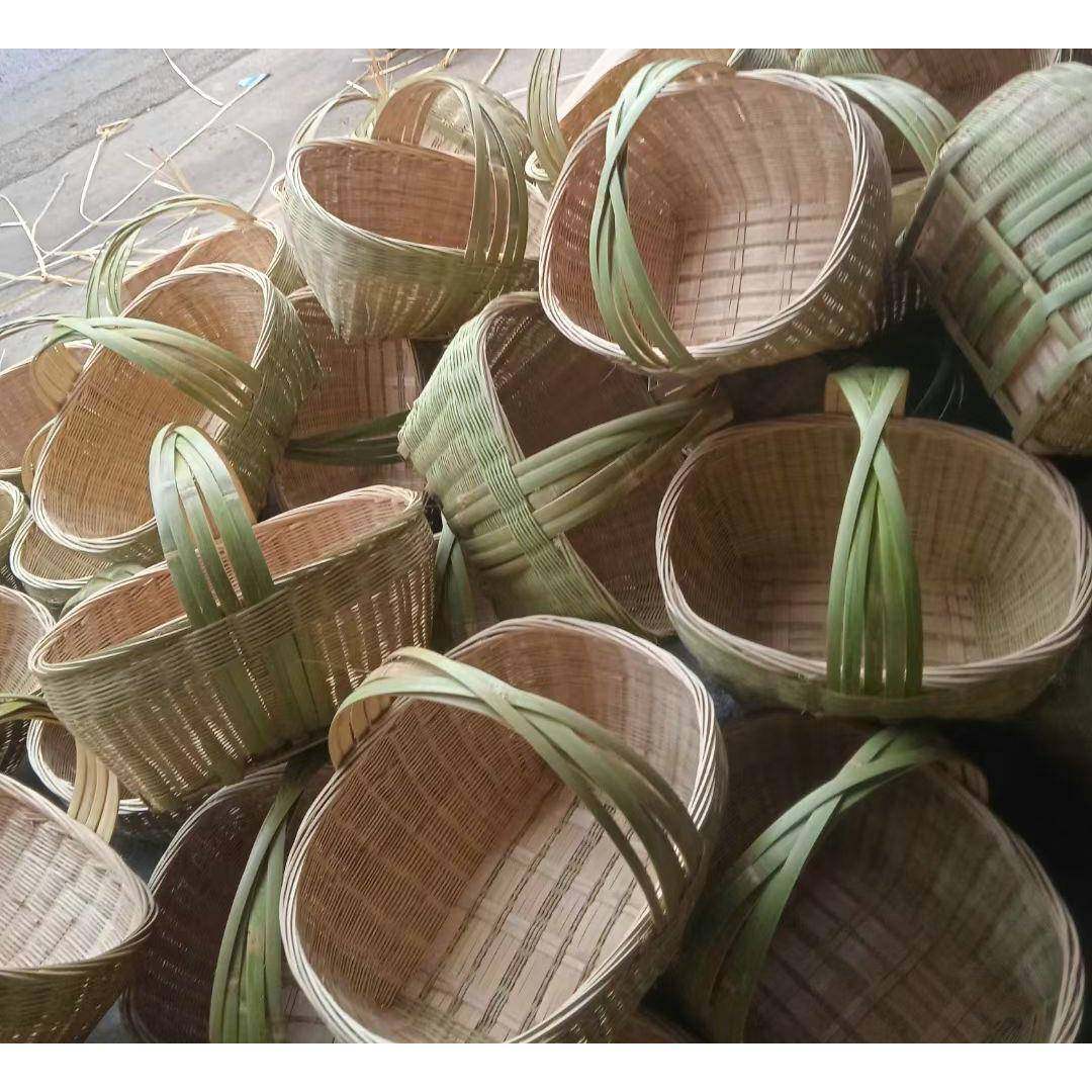 农村家用竹编篮手提买菜篮子手工编织鸡蛋篮圆形竹篮水果收纳篮筐,特色手工艺,其他特色工艺品,淘宝优惠券,粉丝福利购,淘宝优惠卷