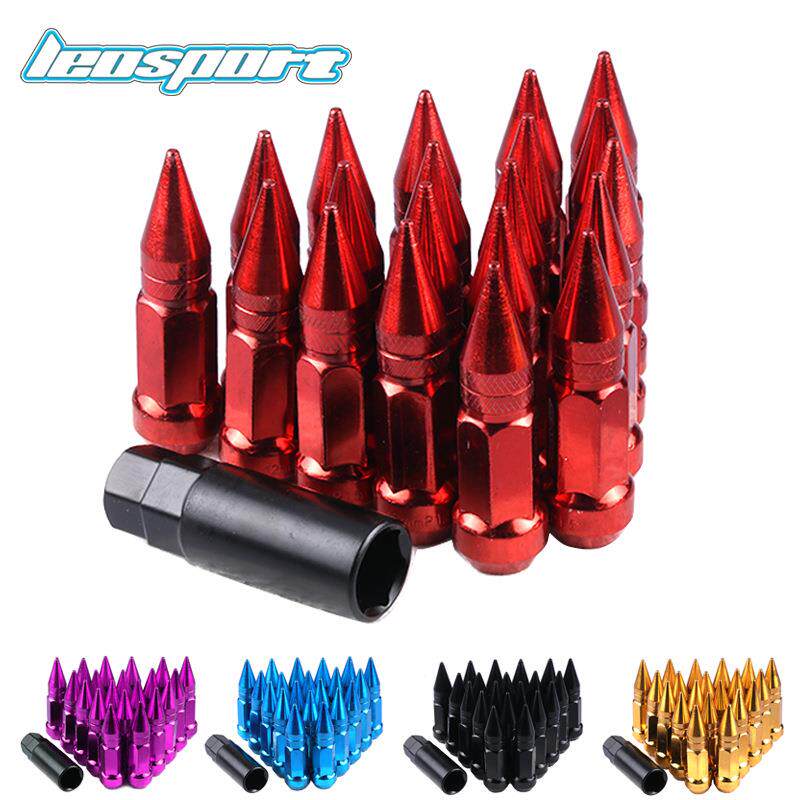 汽车改装轮毂螺母螺丝钢制分体尖头车轮凸耳螺母防盗螺帽80mm