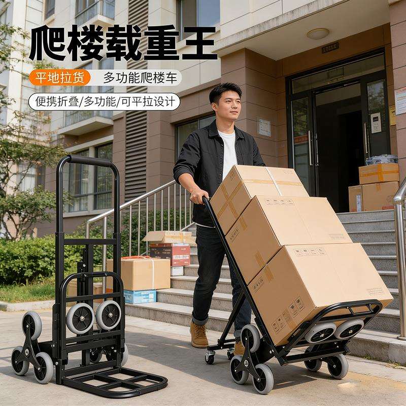 厂家直供8轮爬楼轮梯手拉车仓库搬运车物流拉货车载重王搬家神器