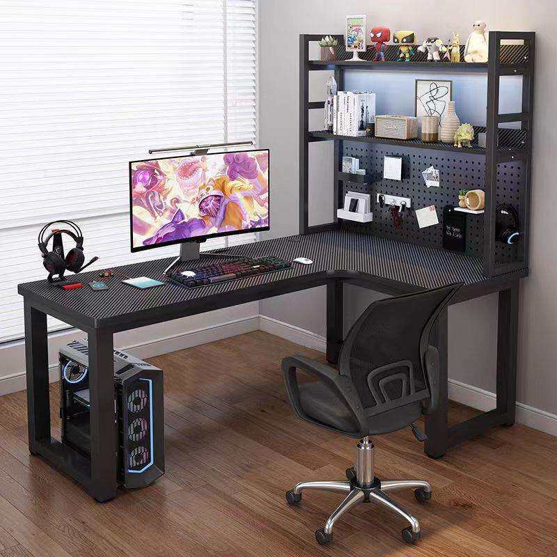 新款L型转角电脑桌大桌面家用一体简约弧形电竞桌椅组双人桌套装