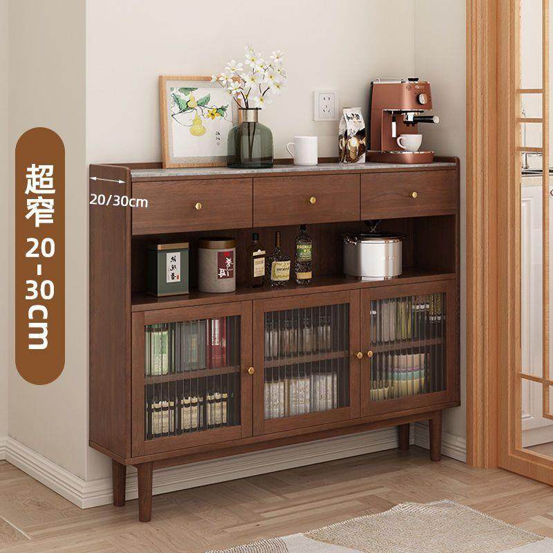 岩板餐边柜窄20cm超薄对开门实木靠墙一体厨房茶水柜储物餐厅收纳,电子元器件市场,其它元器件,淘宝优惠券,粉丝福利购,淘宝优惠卷