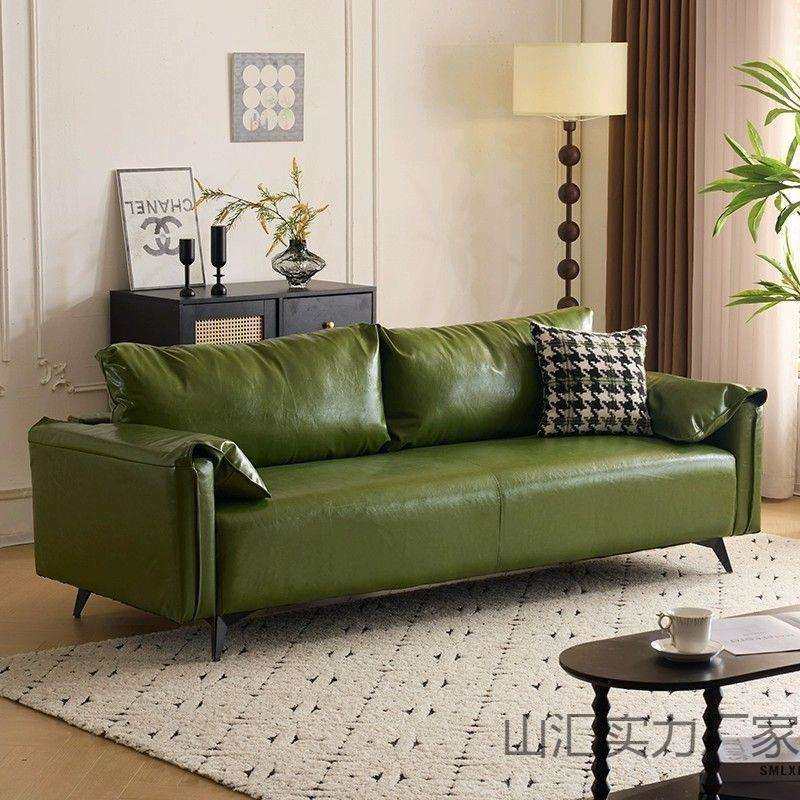 双人直排沙发小户型客厅轻奢简约中古风民宿接待油蜡皮艺懒人沙发,电子元器件市场,其它元器件,淘宝优惠券,粉丝福利购,淘宝优惠卷