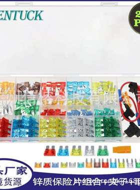 295pcs盒装锌质中小迷你保险片夹子组合+取电器插片式保险丝套装